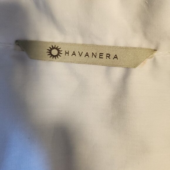 Havavera Cigar Lounge Shirt Embroidered Button Up White Gangster Soprano 2XL - Picture 11 of 15